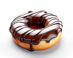 chocolate donut isolated on white