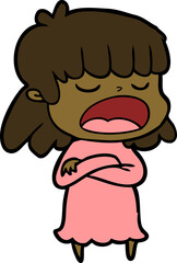 cartoon woman talking loudly