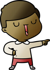 Obraz premium cartoon happy boy