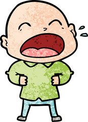 cartoon shouting bald man