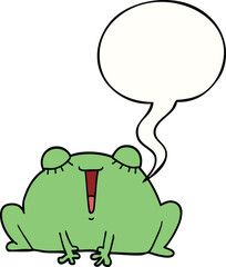 cute cartoon frog with speech bubble