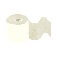 freehand retro cartoon toilet roll