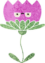 retro illustration style cartoon of a flower