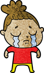 cartoon crying woman
