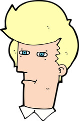 cartoon man narrowing eyes
