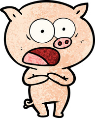 cartoon pig shouting