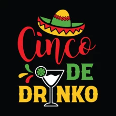 Peel and stick wall murals Positive Typography Cinco De Drinko Shirt, Cinco de Drinko SVG, Cinco de Mayo SVG, Fiesta SVG, Mexican hat, Print Template