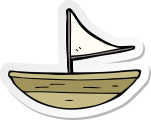 sticker of a cartoon boat