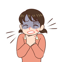 窒息している子供のイラスト
