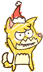 Christmas Wolf Chalk Drawing