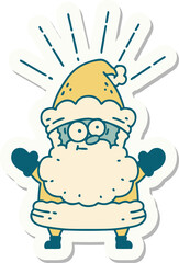 sticker of a tattoo style santa claus christmas character