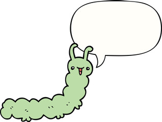 cartoon caterpillar with speech bubble