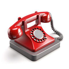 Red retro telephone, Generative AI