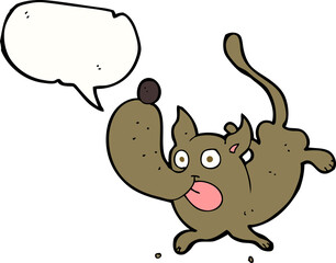 cartoon funny dog with speech bubble