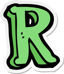 sticker of a cartoon letter R
