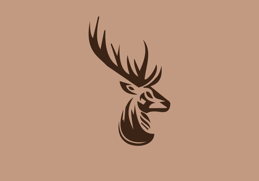 this is a deer icon logo design 