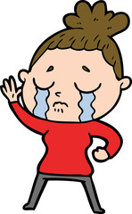 cartoon crying woman