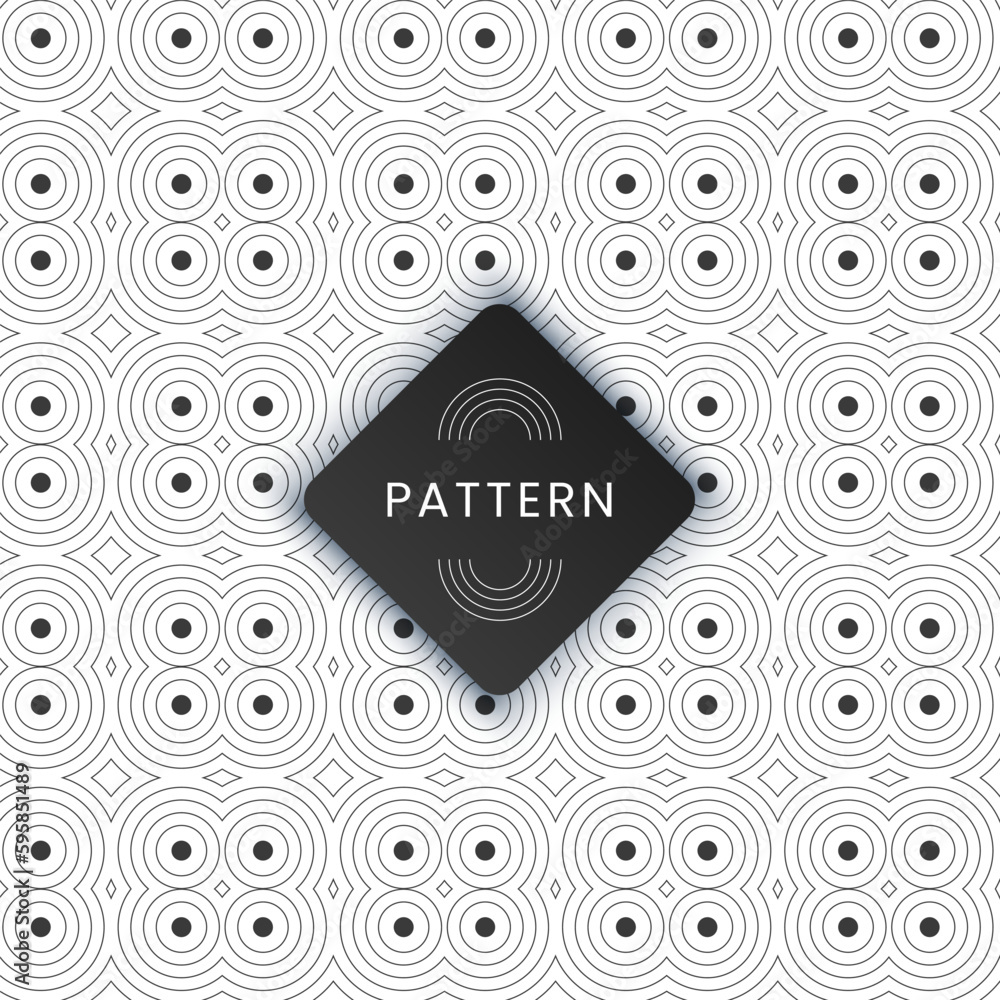 Poster organic geometric pattern with circle, curve lines and dots