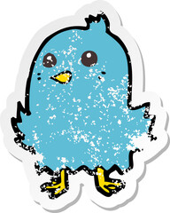 retro distressed sticker of a cartoon bird