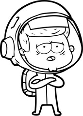 cartoon tired astronaut