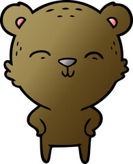 Fototapeta premium happy cartoon bear with hands on hips