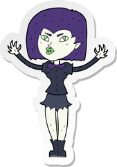 sticker of a cartoon vampire girl