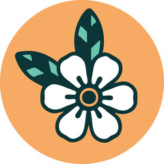 iconic tattoo style image of a flower
