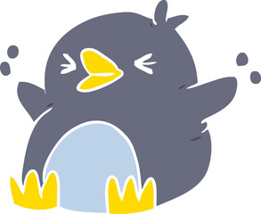 flat color style cartoon penguin