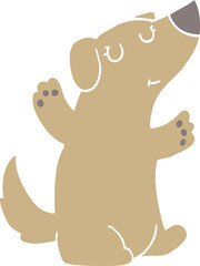 flat color style cartoon dog
