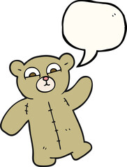freehand drawn speech bubble cartoon teddy bear