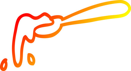 warm gradient line drawing of a cartoon ladle of food