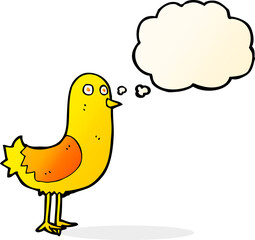 cartoon bird with thought bubble
