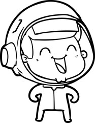 happy cartoon astronaut