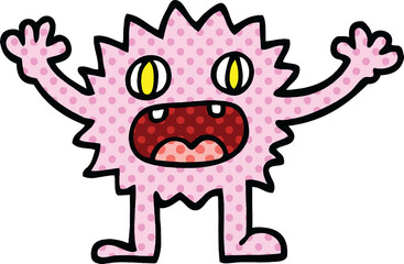 comic book style cartoon funny furry monster
