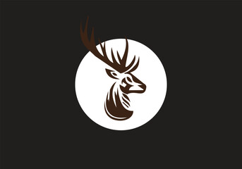 this is a deer icon logo design 