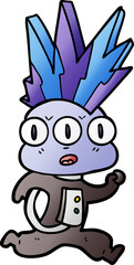 cartoon three eyed alien rocker