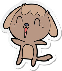 sticker of a cute cartoon dog