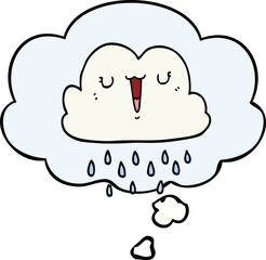 cartoon storm cloud with thought bubble