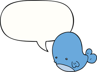 cartoon whale with speech bubble