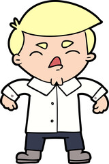 cartoon angry businessman