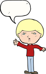 cartoon mean man with speech bubble