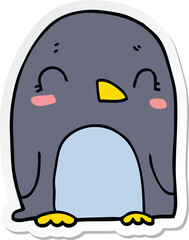 sticker of a cartoon penguin