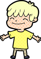 cartoon happy boy
