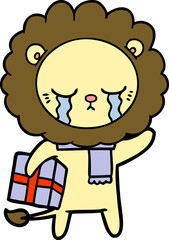 crying cartoon lion