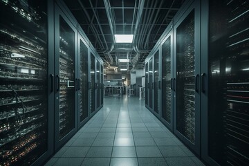 Contemporary data center servers. Generative AI