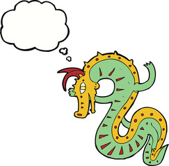 saxon dragon cartoon with thought bubble