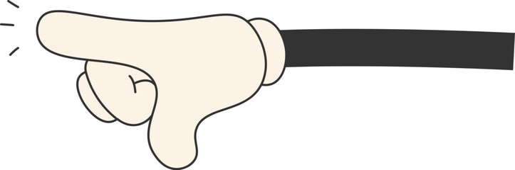 Cartoon Hand With Indicates Direction
