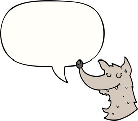 cartoon wolf with speech bubble