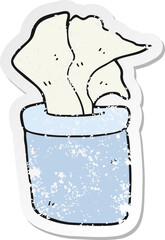 retro distressed sticker of a cartoon box of tissues
