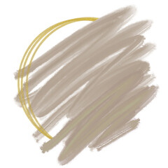 Abstractgray Circle Watercolor Splash Paint Stain Background Circle With Golden Frame, Liquid Ink Drawing Effect. Illustration Design Template For Wedding Invitation, Banner, Background